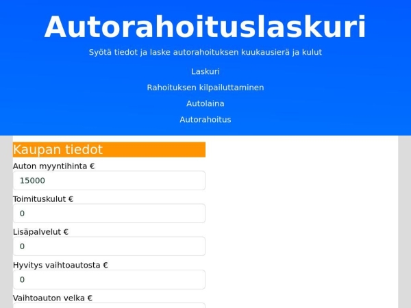 autorahoituslaskuri.fi
